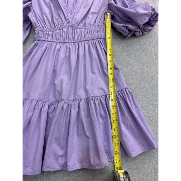 Japna Lavender Puff Sleeve Mini Dress – Size S - Picture 5 of 6